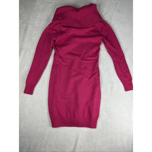 Michael Kors Sweater Dress Womens Size Medium Pink Fuscia Wool Blend Turtleneck - Picture 7 of 8
